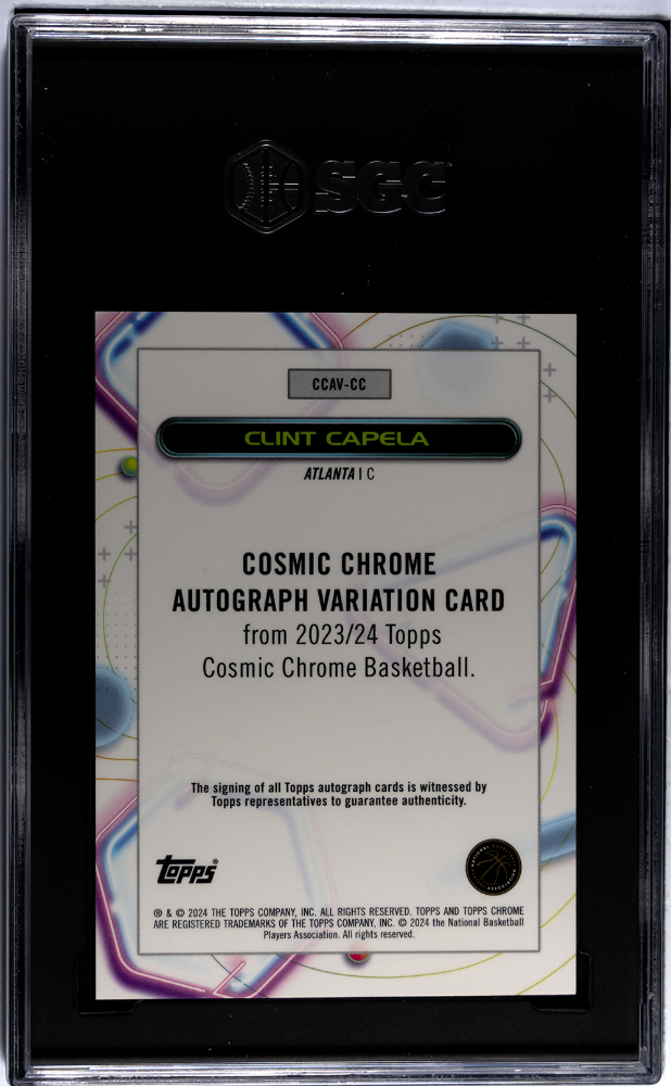 2023 Topps Cosmic Chrome Clint Capela #CCAV-CC Auto Black Eclipse SGC 9 Auto 10