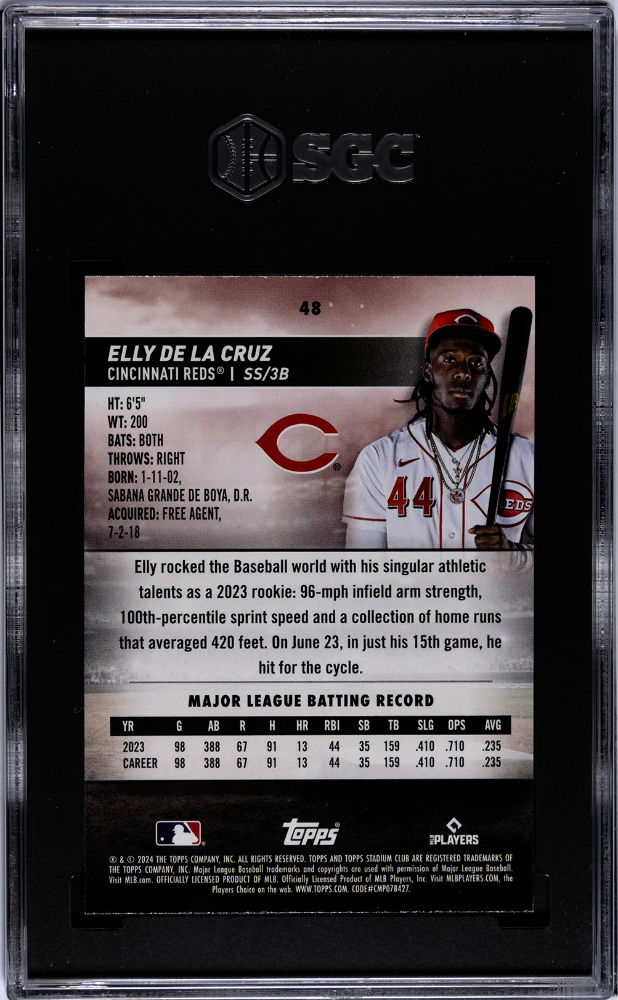 2024 Topps Stadium Club Elly De La Cruz #48 Red Foil SGC 9