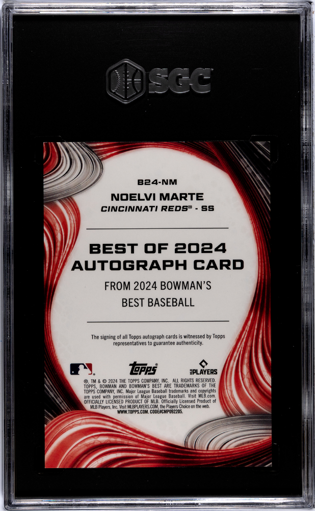 2024 Bowman's Best Noble Meyer #B24-NM Of '24 Red Lava Refractor SGC 9 Auto 10
