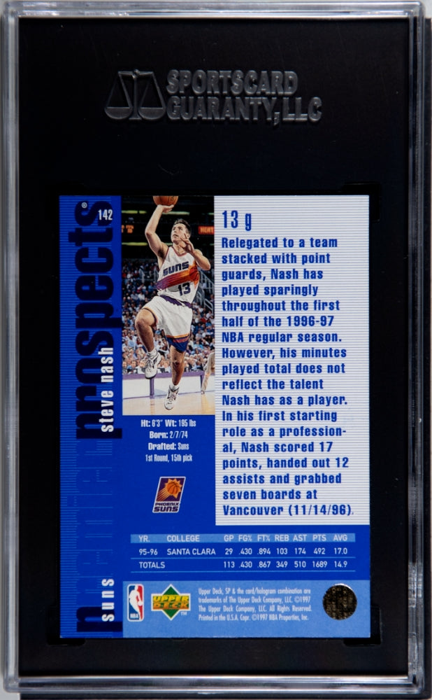 1996 Upper Deck SP Steve Nash #142 SGC 9