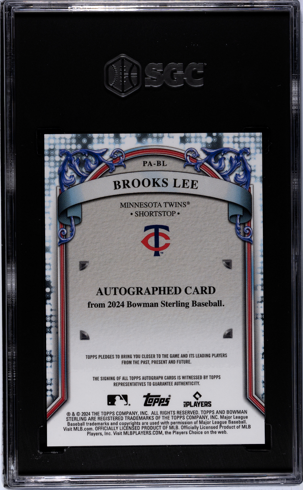 2024 Bowman Sterling Brooks Lee #PA-BL Prospect Purple Refractor SGC 10 Auto 10