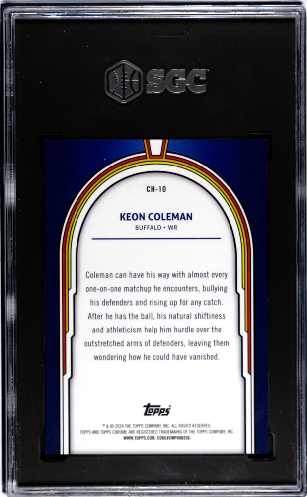 2024 Topps Cosmic Chrome Keon Coleman #CH-10 Heroes SGC 9.5