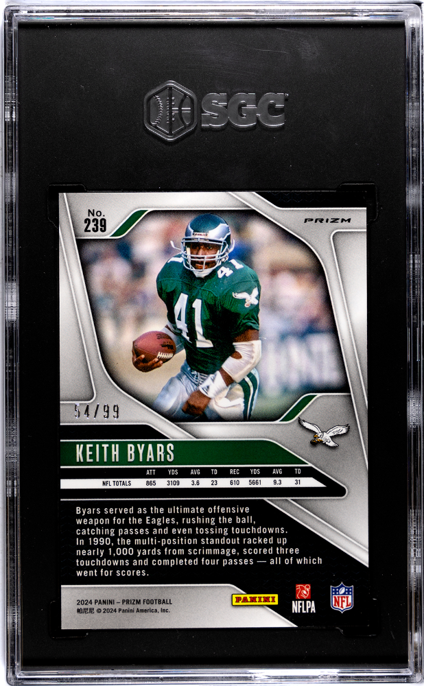 2024 Panini Mosaic Keith Byars #239 Blue No Huddle Prizm SGC 10