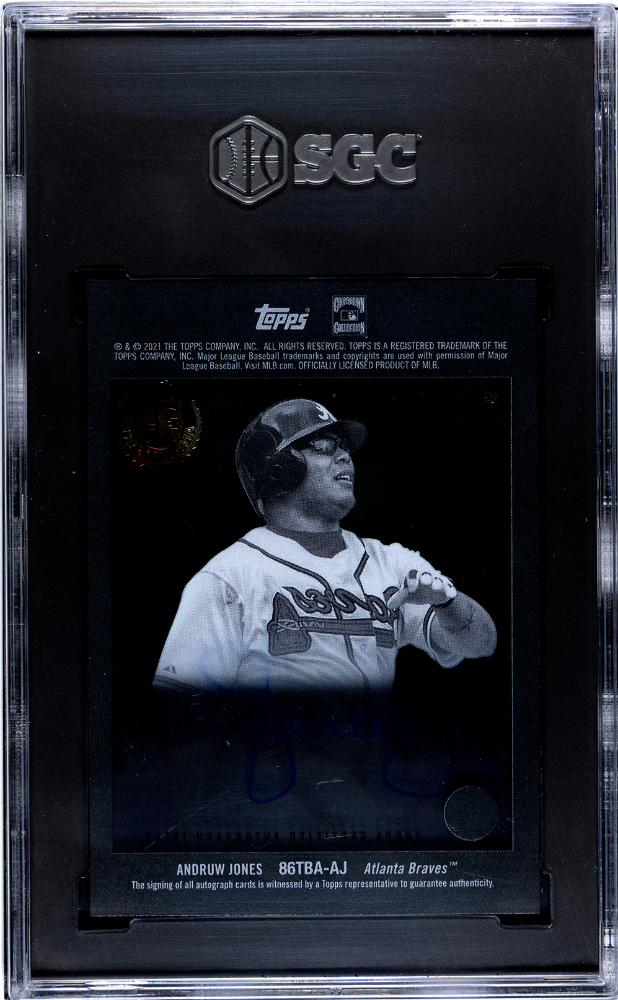 2021 Topps Clearly Authentic Andruw Jones #86TBA-AJ '86 Design SGC 8.5 Auto 10