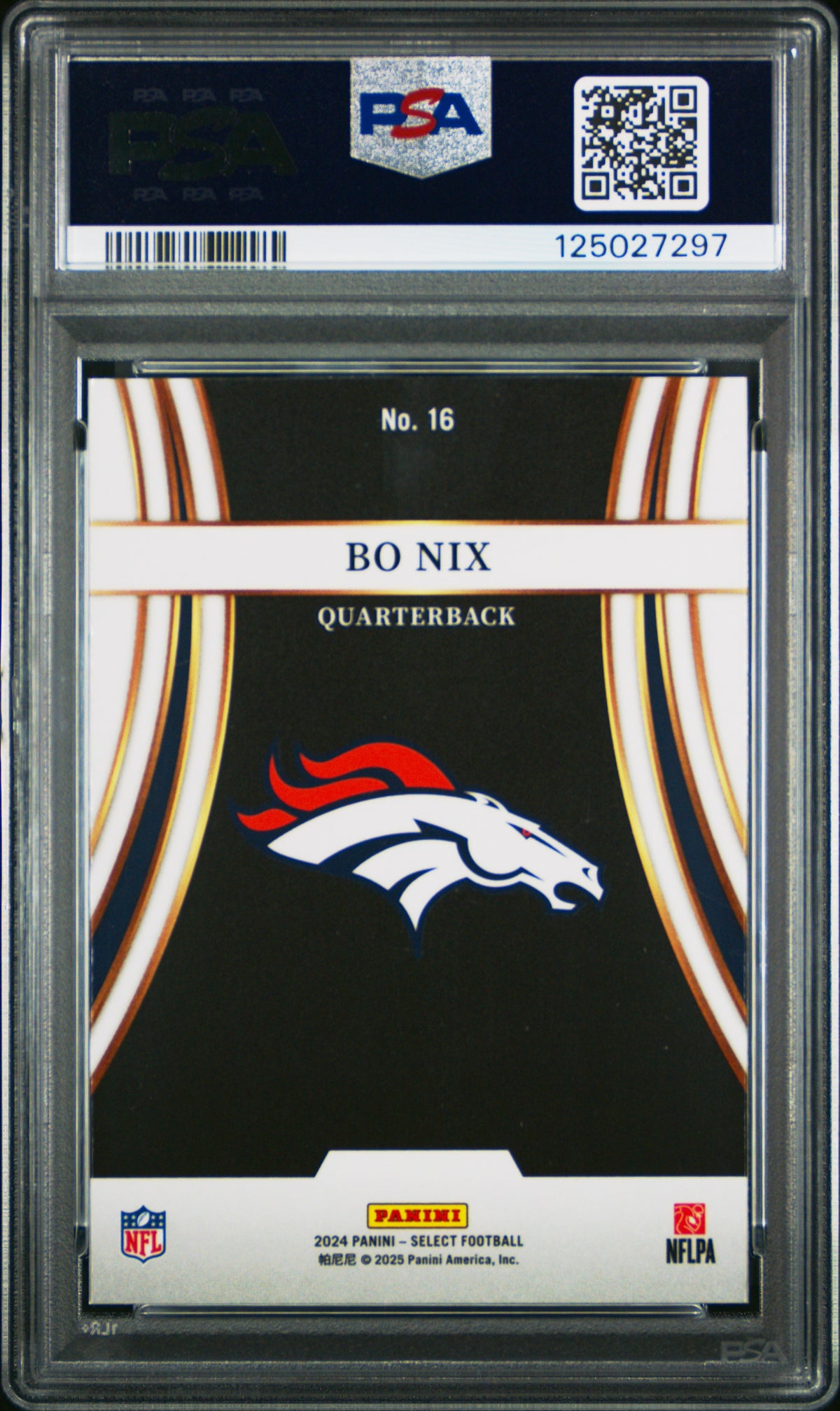 2024 Panini Select Turbocharged Bo Nix #16 PSA 9