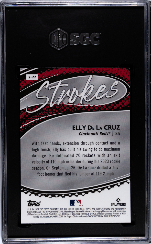 2024 Topps Chrome Elly De La Cruz #S-22 Strokes SGC 10