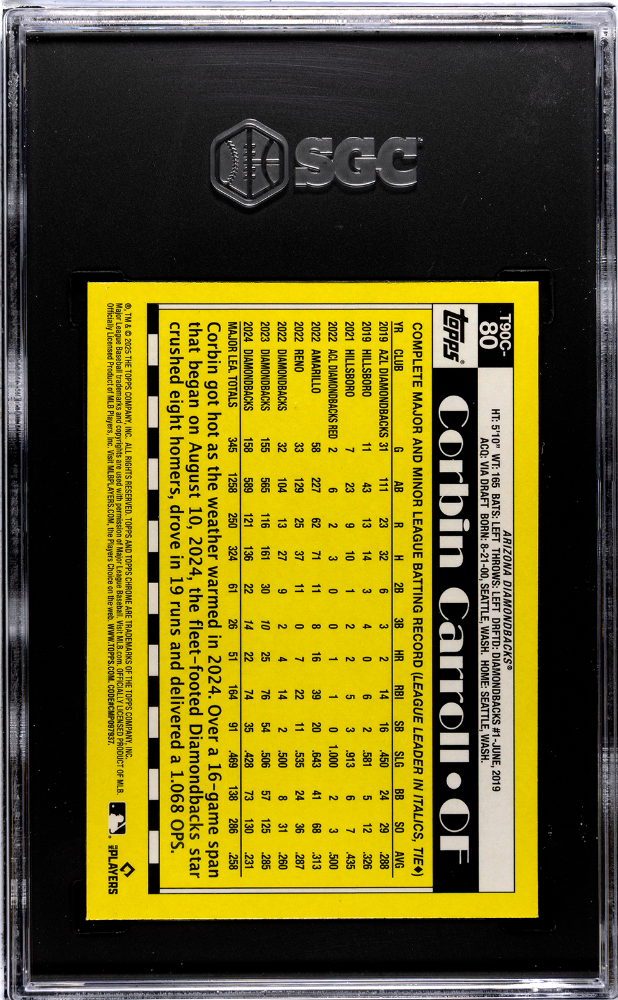 2025 Topps Corbin Carroll #T90C-80 Chrome '90 SGC 10