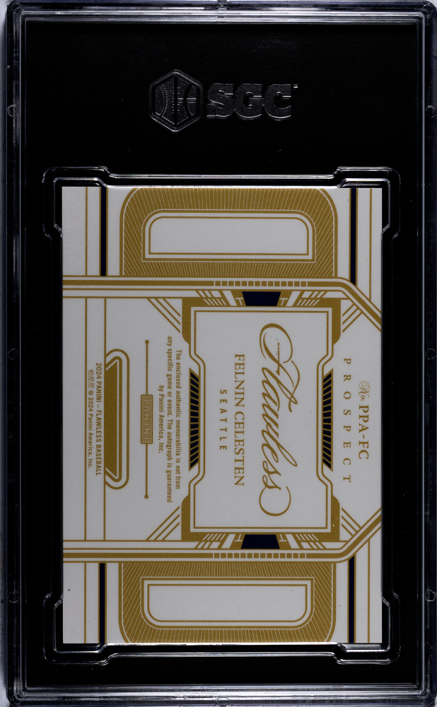 2024 Panini Flawless Felnin Celesten #PPA-FC Prospect Patch Autograph Ruby SGC 8
