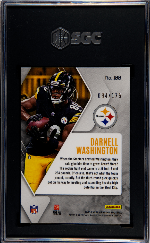 2023 Panini Phoenix Darnell Washington #188 Lava 175 SGC 10