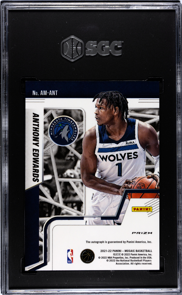 2021 Panini Mosaic Anthony Edwards #AM-ANT Autos. SGC 9