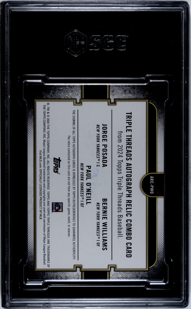 2024 Topps Triple  Williams O'neill Posada Relic Combo Emerald SGC 8 Auto 10