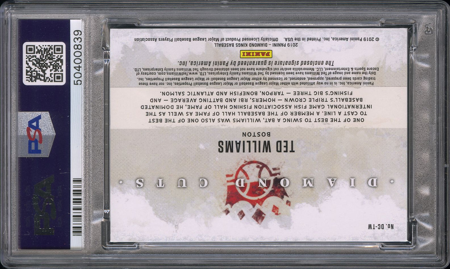 2019 Panini Diamond Kings Diamond  Ted Williams #DCTW DMD. Masterpiece 1/1 PSA