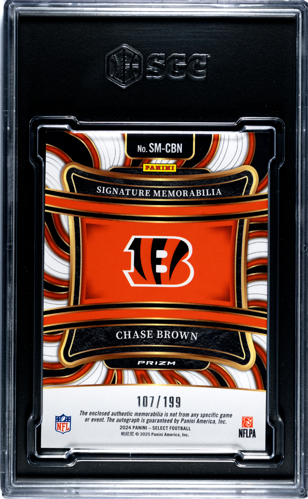 2024 Panini Select Chase Brown #SM-CBN SIG. Mem. SGC 9.5