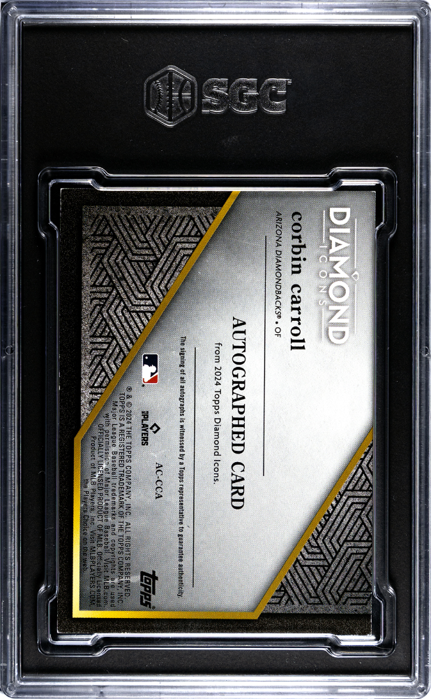 2024 Topps Diamond Icons Corbin Carroll #AC-CCA Autograph SGC 8 Auto 10