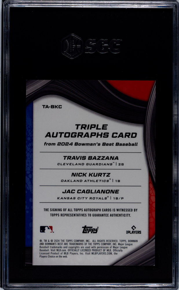 2024 Bowman's Best Bazzana Kurtz Caglianone #TA-BKC Triple SGC Auto 10