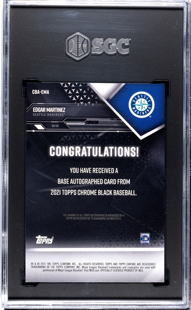 2021 Topps Chrome Black Edgar Martinez #CBA-EMA Refractor SGC 9.5 Auto 10