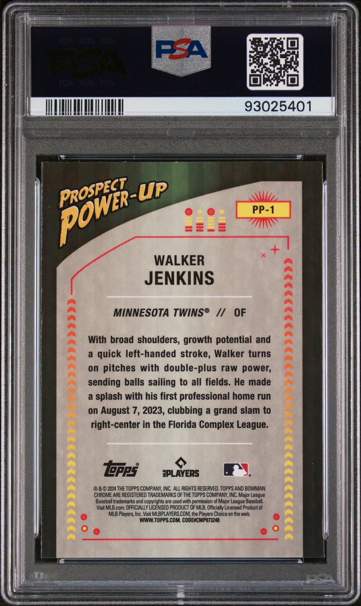 2024 Bowman Prospect Power-Up Walker Jenkins #PP1 PSA 10