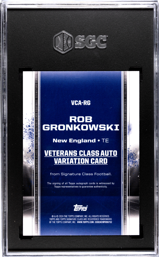 2024 Topps Signature Class Rob Gronkowski #VCA-RG Veterans Orange SGC 10