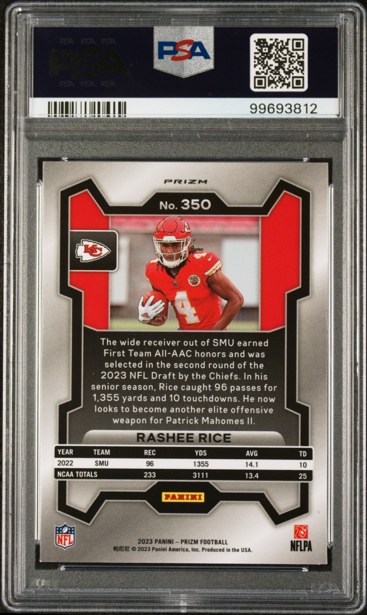 2023 Panini Prizm Rashee Rice #350 Lazer PSA 10