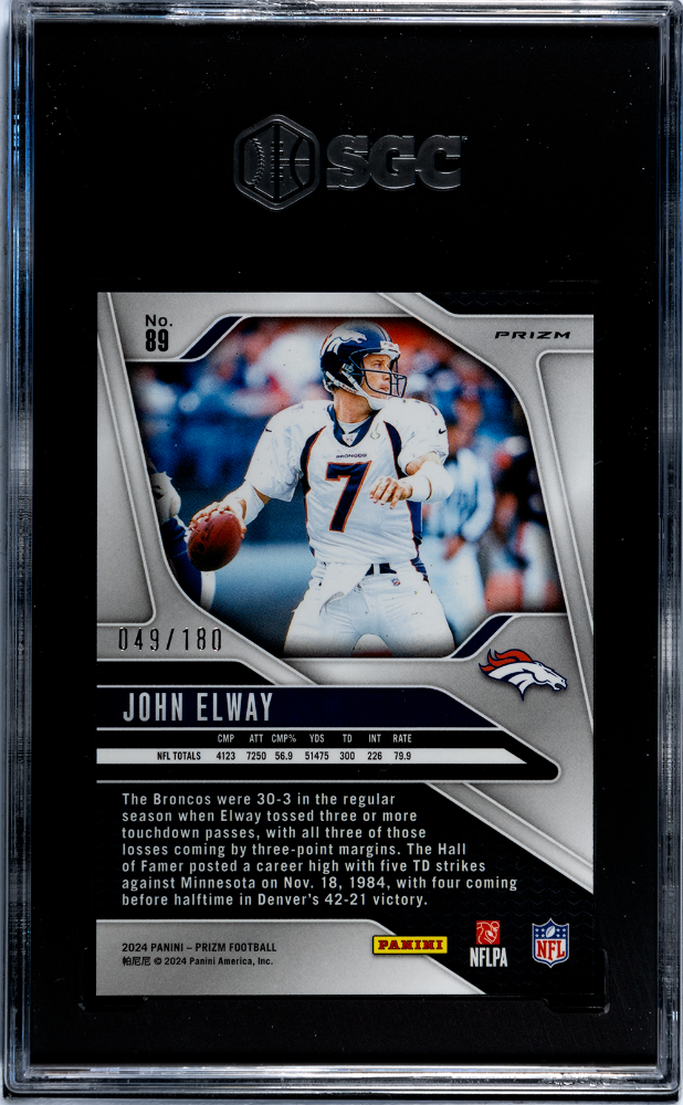 2024 Panini Prizm John Elway #89 Hyper SGC 10