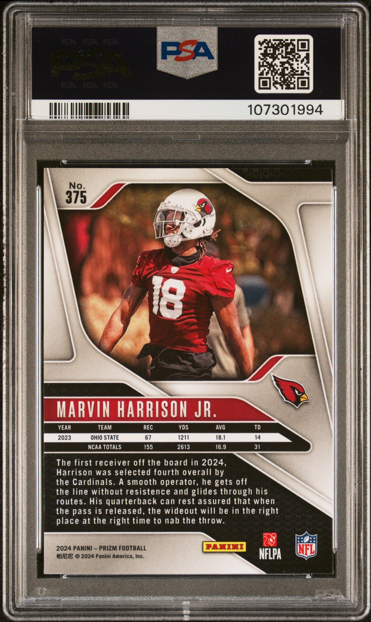2024 Panini Prizm Marvin Harrison JR. #375 PSA 9
