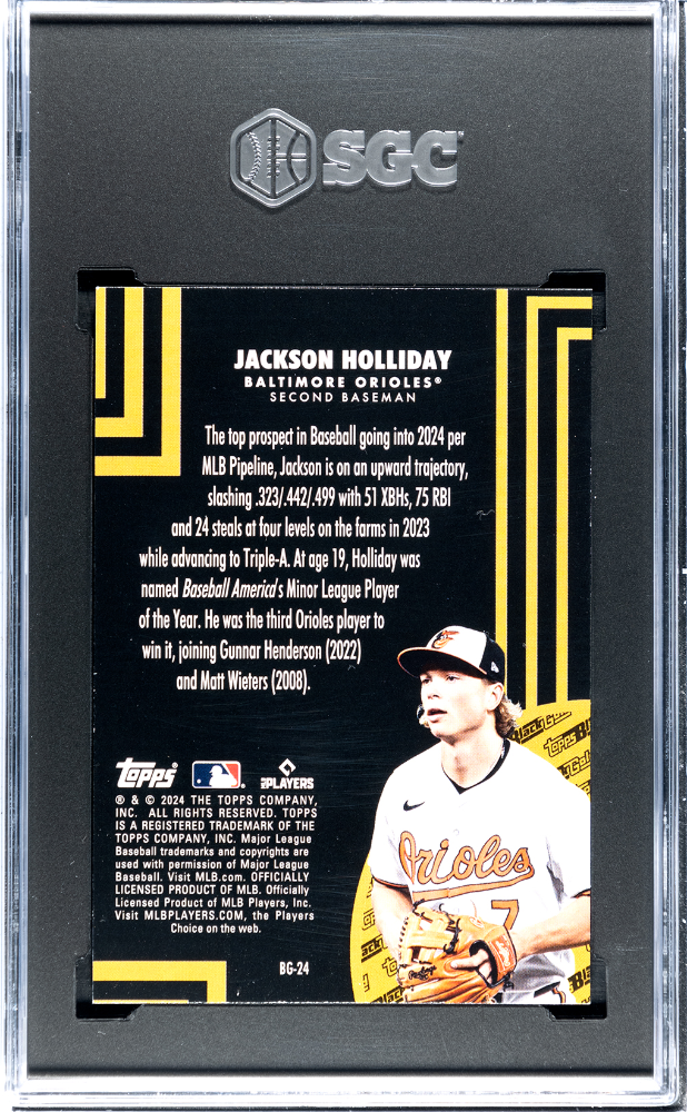 2024 Topps Update Jackson Holliday #BG-24 Black Gold SGC 10