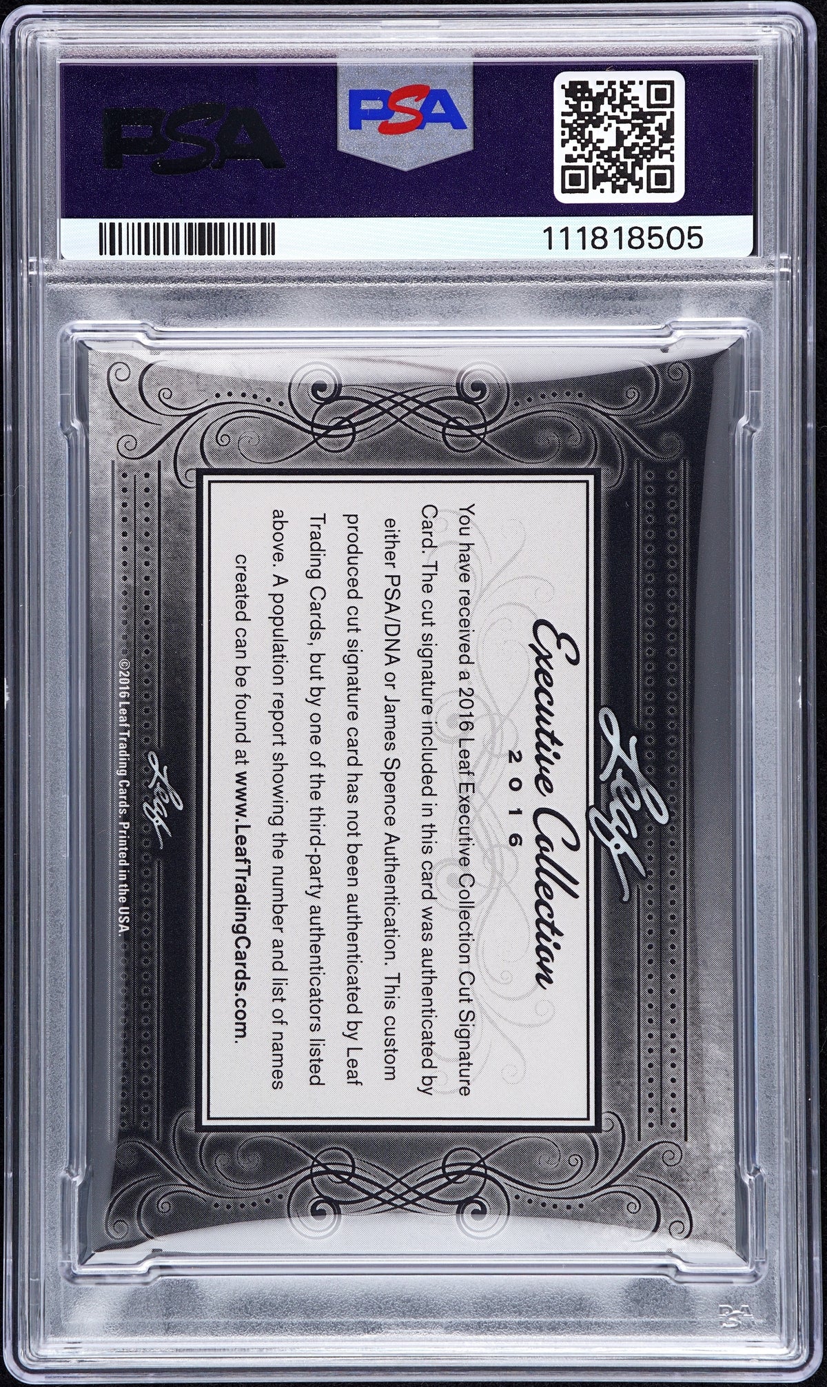 2016 Leaf Executive Collection Cut Signature Babe Ruth PSA A Auto 9