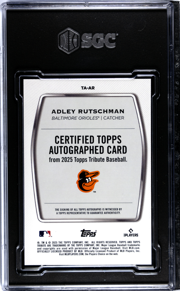 2025 Topps Tribute Adley Rutschman #TA-AR Autograph Orange SGC 8 Auto 10
