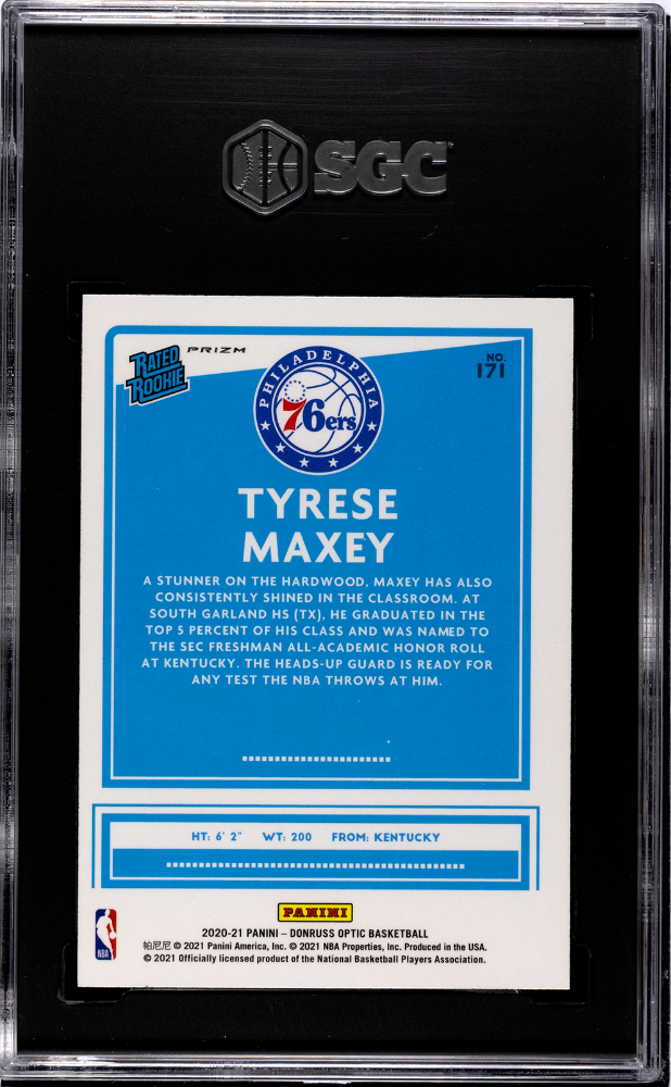 2020 Donruss Optic Tyrese Maxey #171 Target Box Set SGC 8.5
