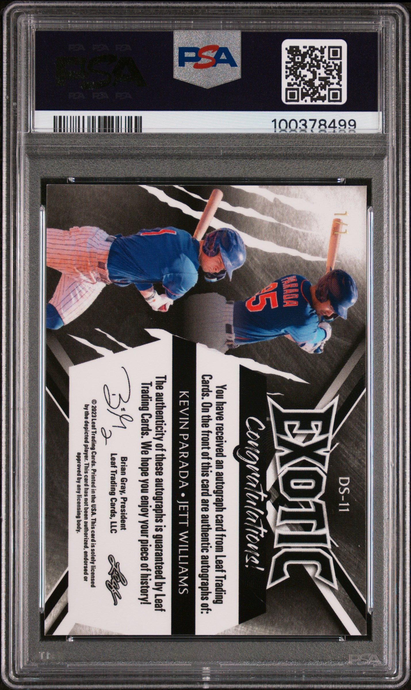 2023 Leaf Exotic Dual Autographs Williams Parada #DS11 Chameleon 1/1 PSA 10