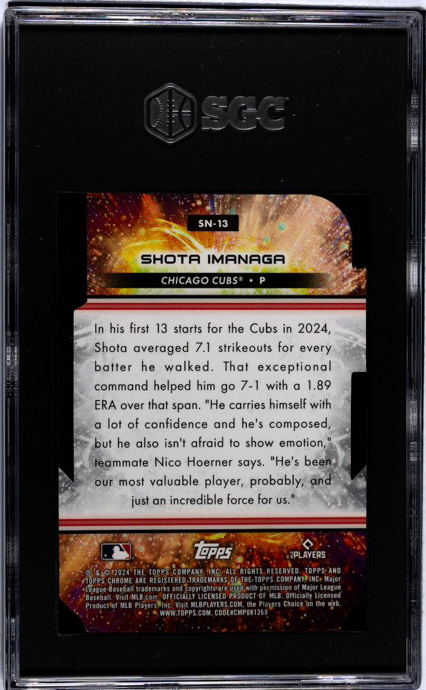 2024 Topps Cosmic Chrome Shota Imanaga #SN-13 Stella Nova SGC 9.5