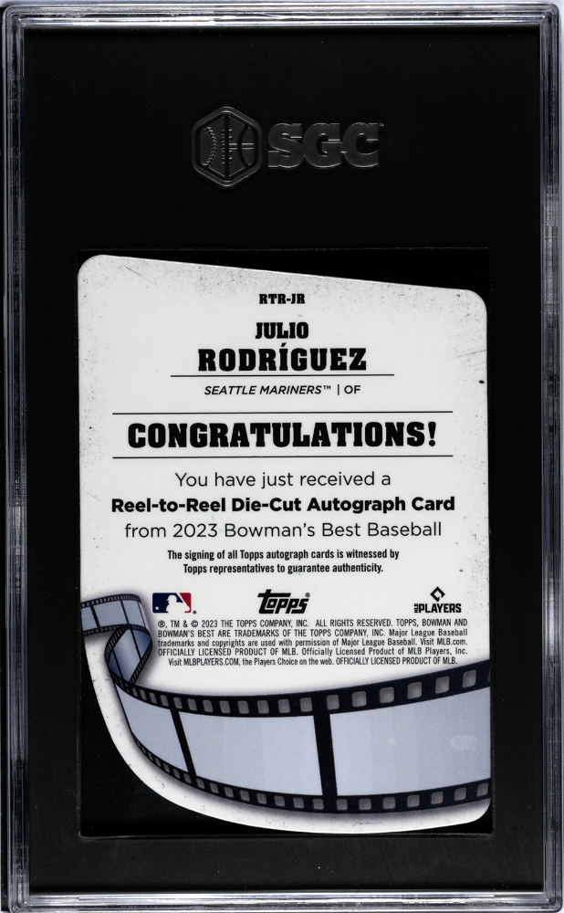 2023 Bowman's Julio Rodriguez #RTR-JR Mini Diamond Refractor SGC 9.5 Auto 10