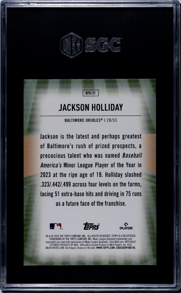 2024 Topps Update Jackson Holliday #HFA-21 Home Field Advantage SGC 8