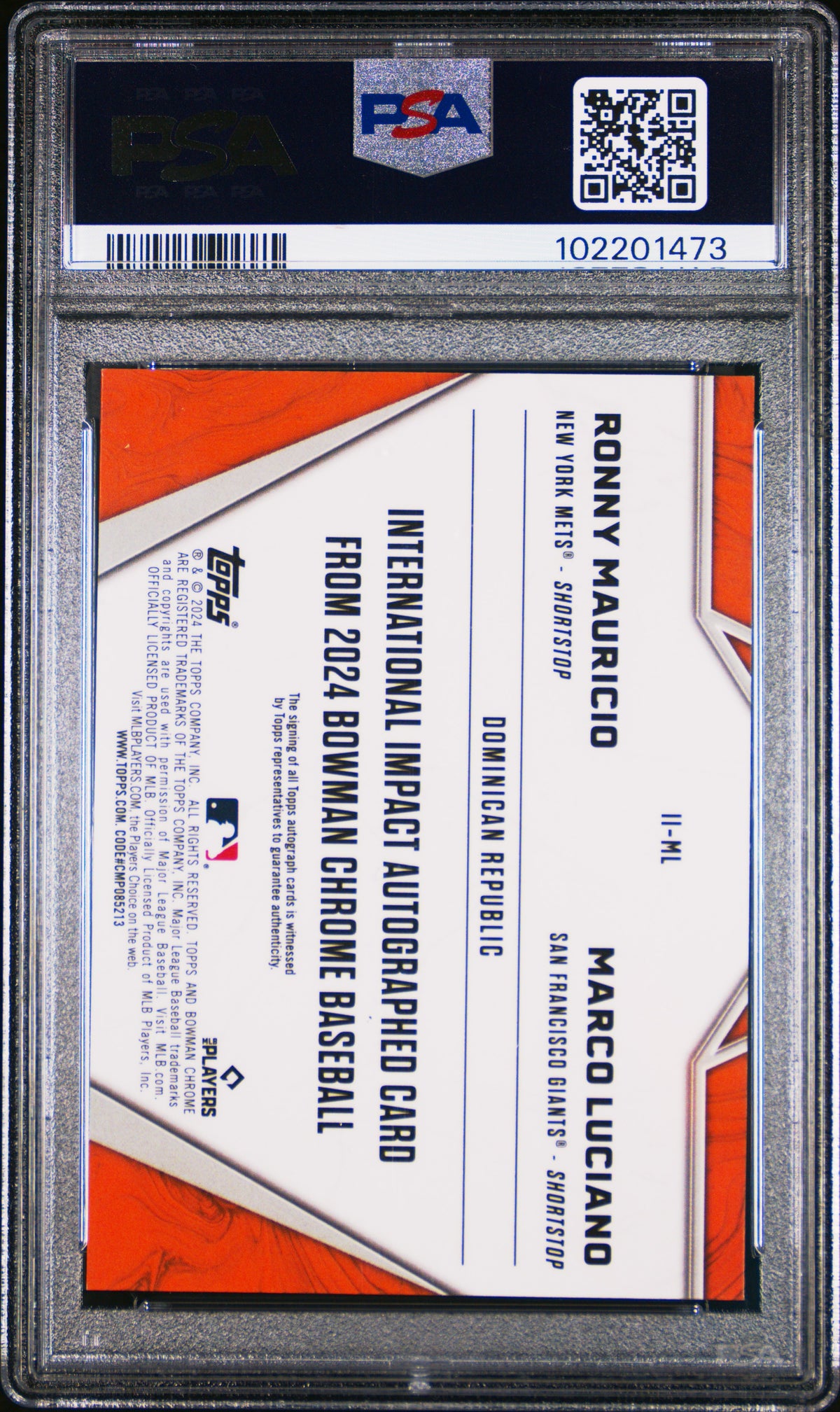 2024 Bowman International Auto Mauricio Luciano #IIML Intl GLD Mini Dia/50