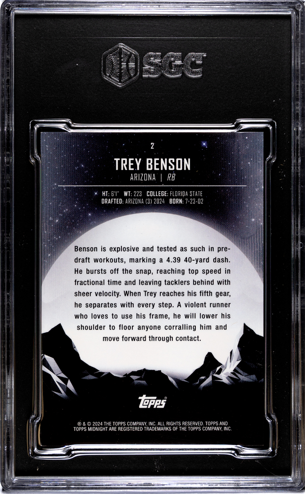 2024 Topps Midnight Trey Benson #2 Twilight SGC 9