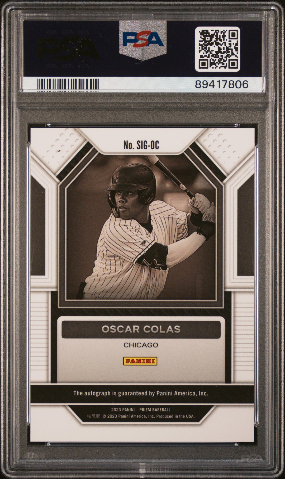 2023 Panini Prizm Signatures Oscar Colas #SIGOC PSA 10