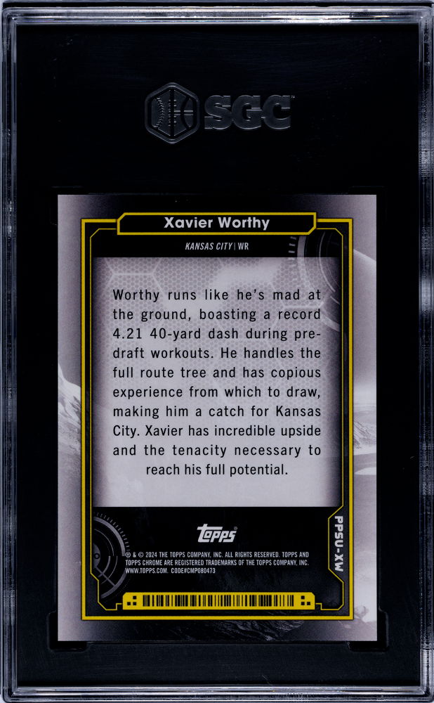 2024 Topps Cosmic Chrome Xavier Worthy #PPSU-XW Planetary Pursuit The Sun SGC 9