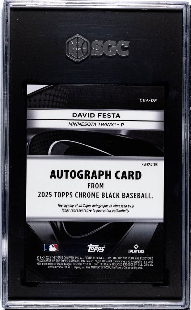2025 Topps Chrome Black David Festa #CBA-DF Autograph Refractor SGC 10 Auto 10