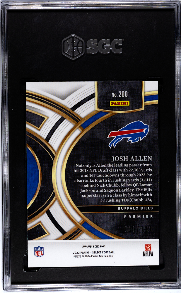 2023 Panini Select Josh Allen #200 Blue Prizm SGC 9.5