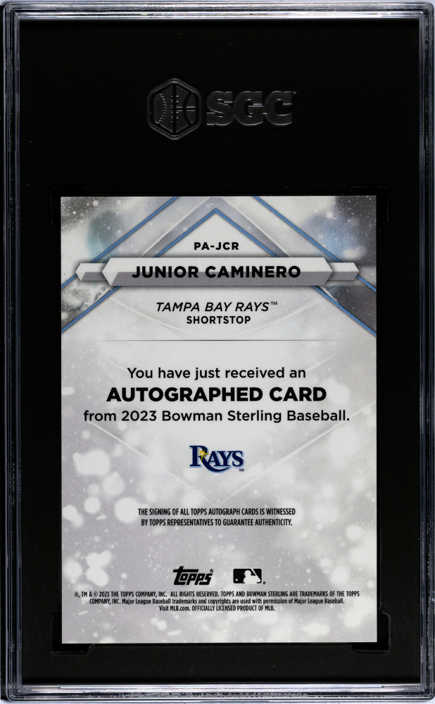2023 Bowman Sterling Junior Caminero #PA-JCR Prospect Autograph SGC 9.5