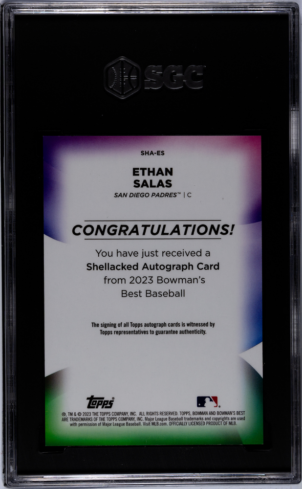 2023 Bowman's Best Ethan Salas #SHA-ES Shellacked Autograph SGC 8 Auto 10
