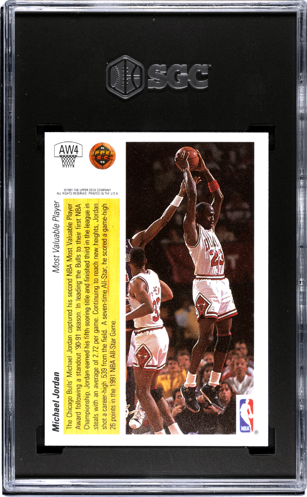 1991 Upper Deck Michael Jordan #AW4 Award Winner Hologram SGC 8