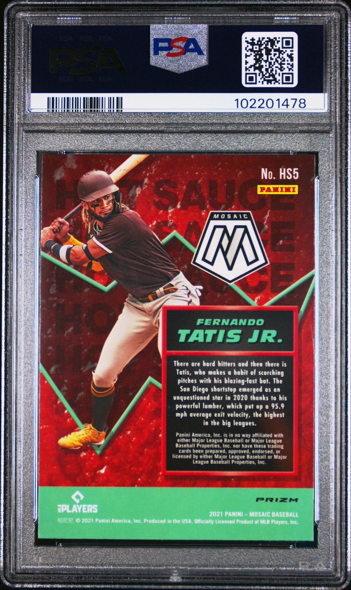 2021 Panini Mosaic Hot Sauce Fernando Tatis JR. #HS5 Green PSA 9