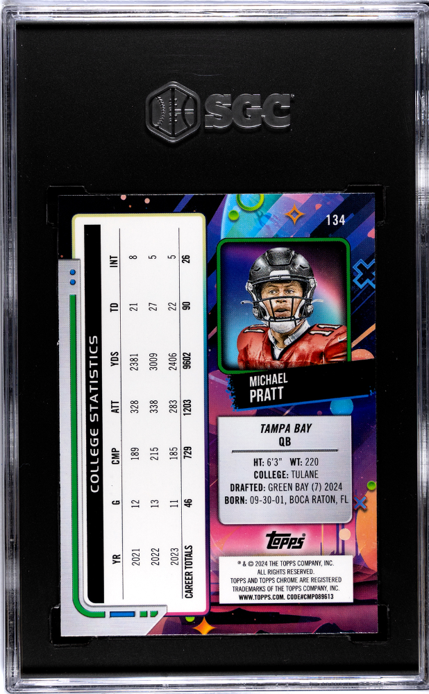 2024 Topps Cosmic Chrome Michael Pratt #134 White Hole Refractor SGC 8