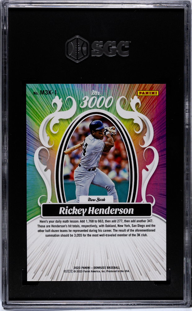 2023 Donruss Rickey Henderson #M3K-1 MR. 3000 Silver SGC 9.5