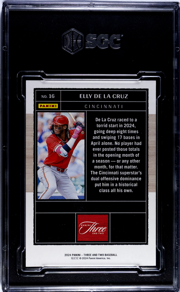 2024 Panini Three & Two Elly De La Cruz #16 Emerald SGC 9
