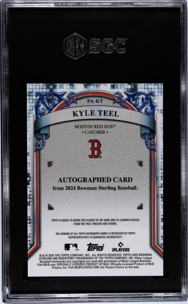 2024 Bowman Sterling Kyle Teel #PA-KT Prospect Autograph SGC 10 Auto 10