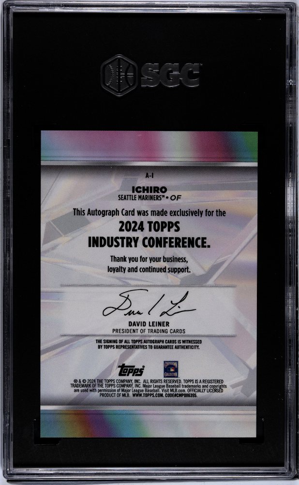 2023 Topps Industry Conference Ichiro Suzuki #A-I Autograph 5 SGC 9.5 Auto 10