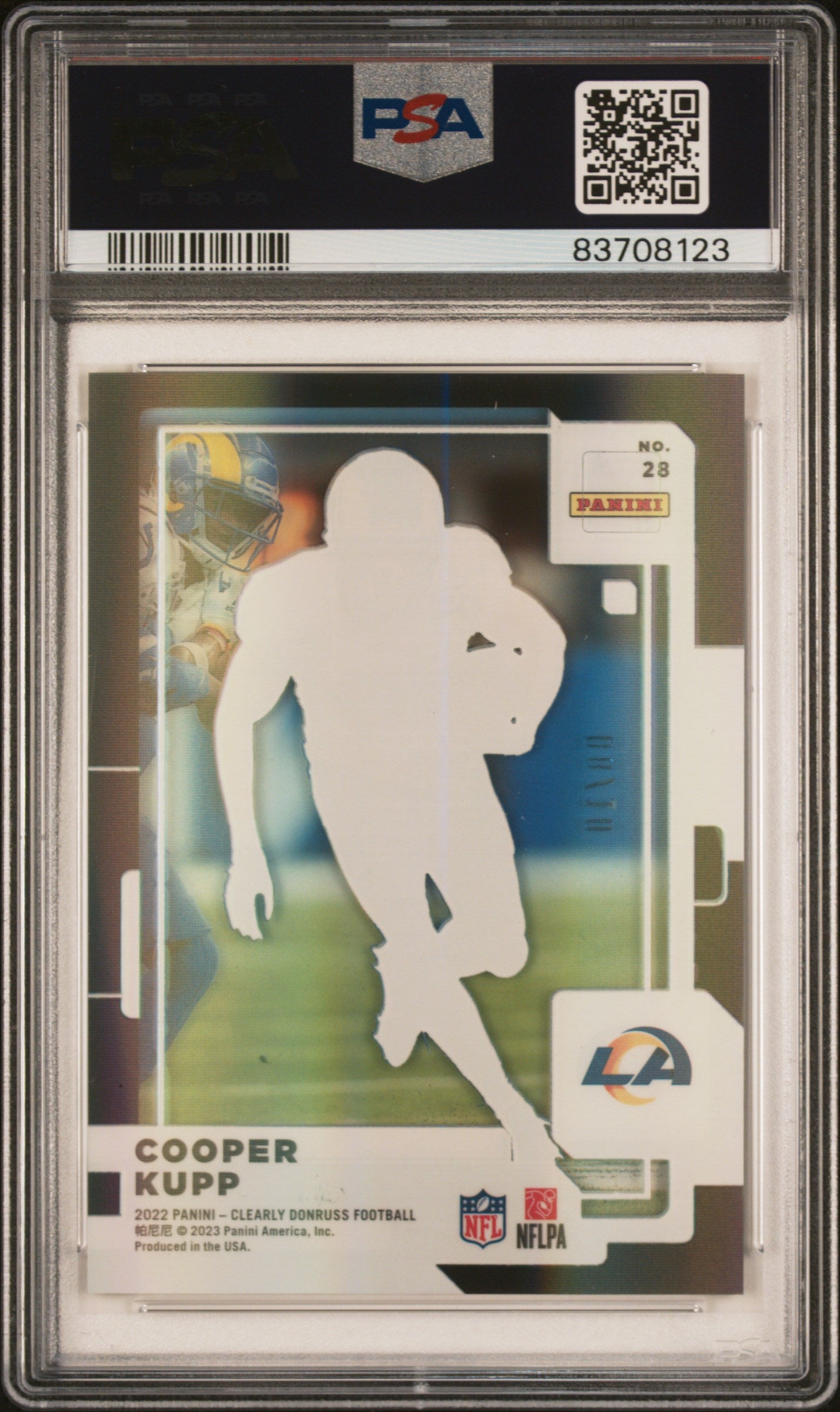 2022 Panini Clearly Donruss Cooper Kupp #28 Black 08/10 PSA 10