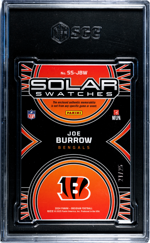 2024 Panini Obsidian Joe Burrow #SS-JBW Solar Swatches Blue SGC 9